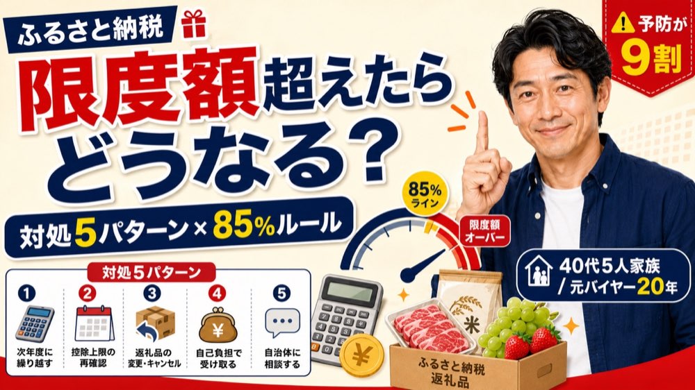 ふるさと納税の限度額を超えたら？返金可否・対処5パターン・85%ルール（元バイヤー20年解説）