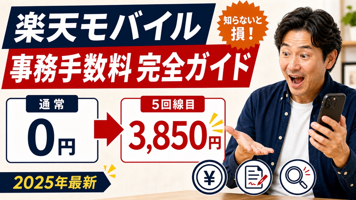 楽天モバイル契約事務手数料2025年最新・累計5回線目3850円・40代5人家族の元バイヤー解説