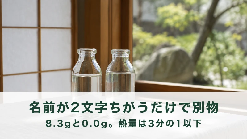 窓辺に逆光で並ぶ透明な液体の入った小さなガラスびん二本