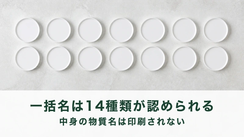 白い台に七枚二段で並ぶ白い丸いふた