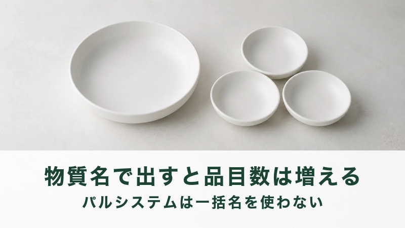 白い台に大きな器一つと小さな器が三つ