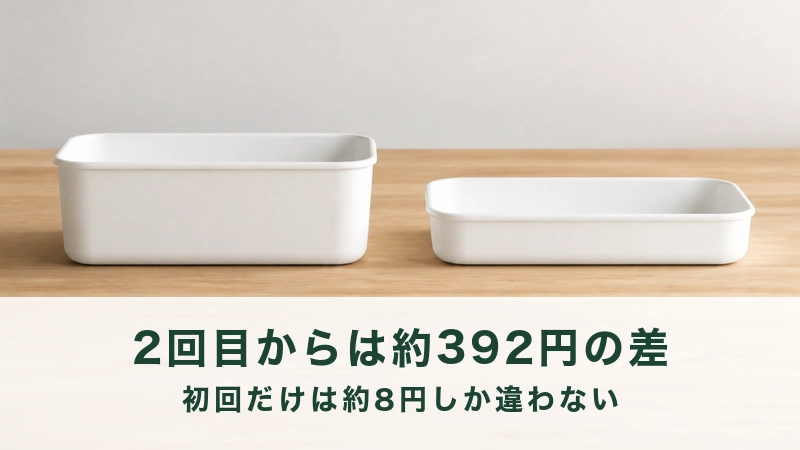 木の台に深さのちがう白い保存容器が二つ並ぶ