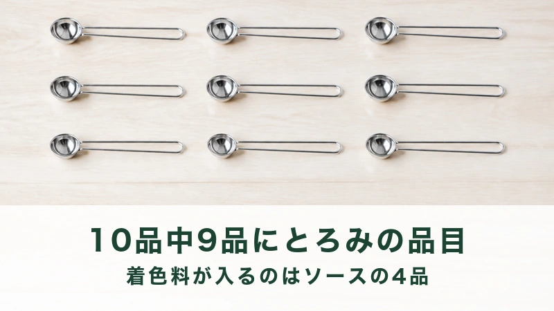 木の台に三列で広げて並べた空の計量スプーン九本