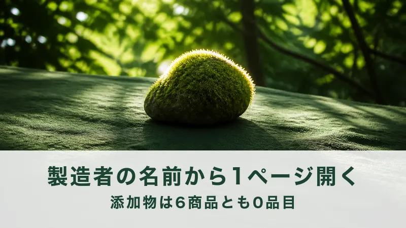 逆光の緑の台に苔むした石が一つ光る
