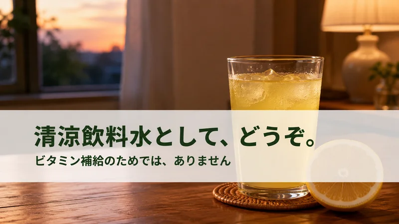 夕方のテーブルのはちみつレモン。清涼飲料水としてならどうぞ