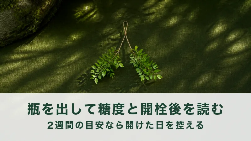 緑の布の上、小さな葉の枝が2本吊り下がる