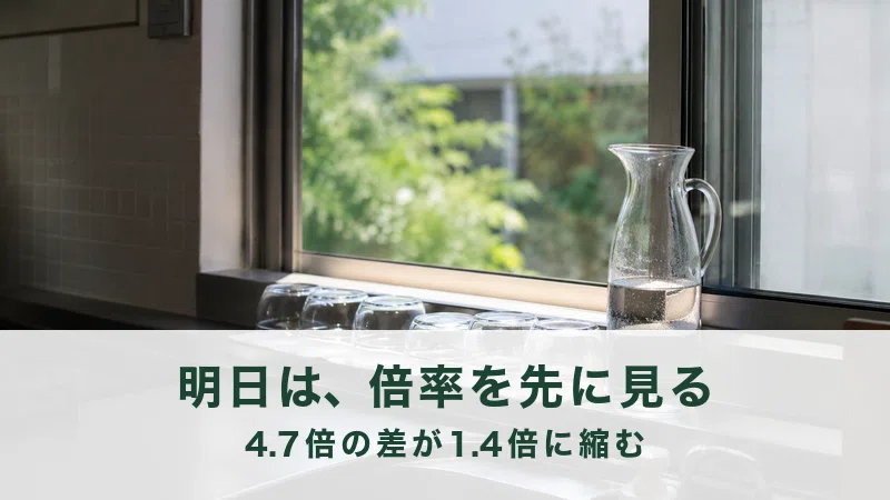 夏の朝の台所に伏せて並べられたガラスの器と水差し