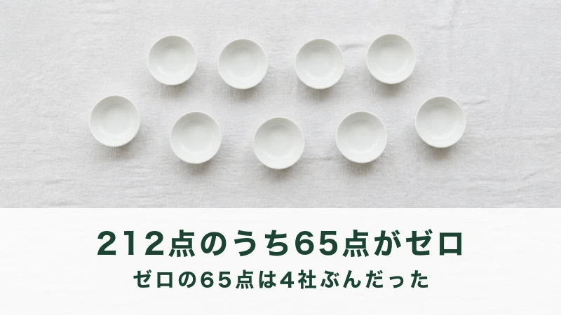 白い布に上下二列でずれて並ぶ白い小さな器