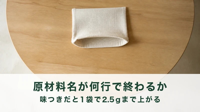 丸い木の卓に生成りの袋がひとつ置かれる