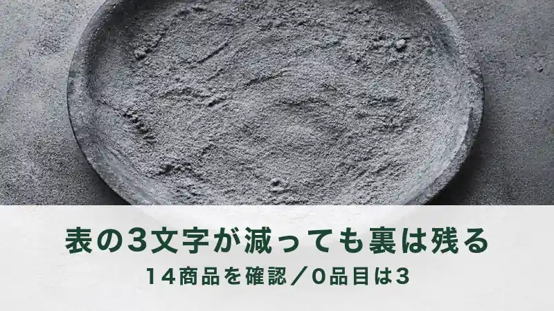 灰色の粉を敷いた黒い丸皿に真上から寄る