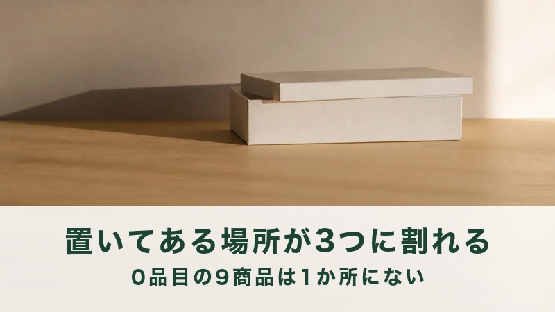 木の台に白い箱とふたがずらして重ねてある