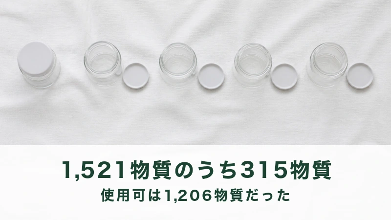 白い布の上に横一列に並ぶ空のガラス容器とふた