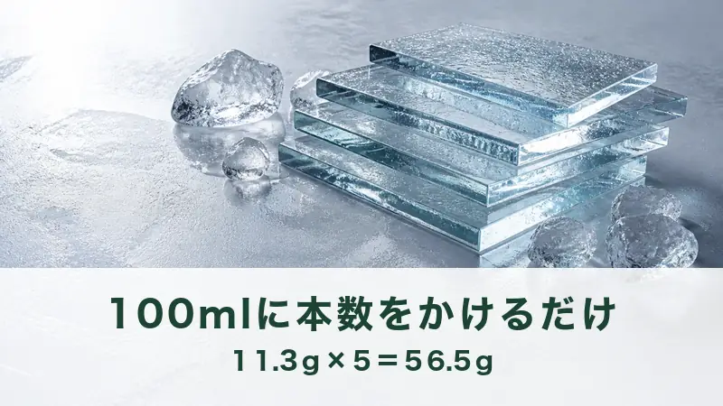 濡れた台に厚いガラス板を四枚重ねて置いた