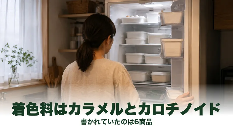 夕方のキッチンで冷蔵庫を開けて中を見ている場面