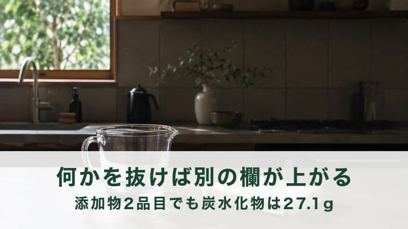 午後の台所に置かれた計量カップとたたんだ白い布巾