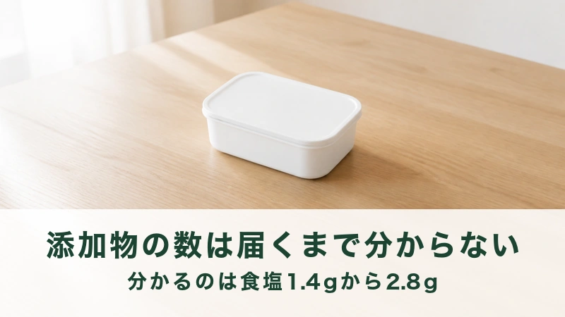 明るい木の机にふたを閉じた白い保存容器がひとつだけ