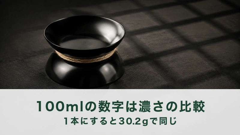 麻縄を巻いた黒い器が黒い台に置かれ、壁に格子の影が落ちている