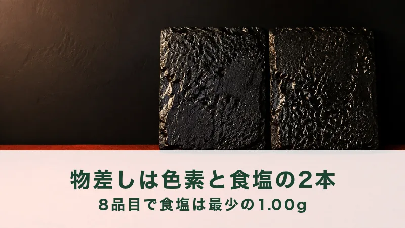 黒い壁の前に、ざらついた黒い石の板を2枚並べて立てかけ、端に赤が覗く
