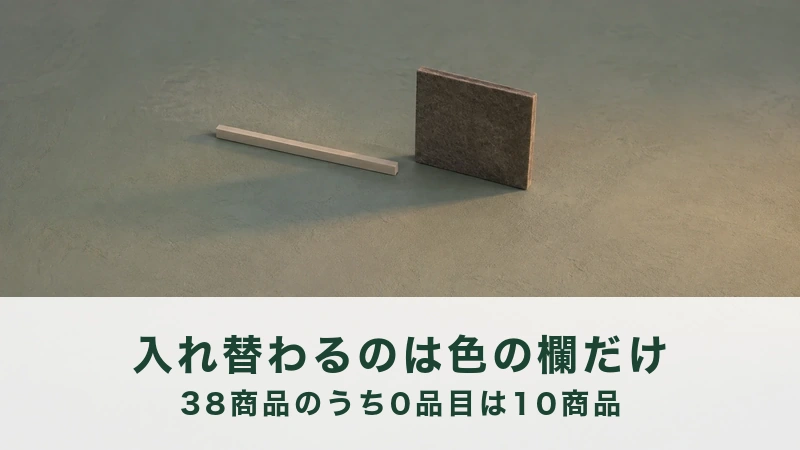 灰青色の面に細い白棒と灰色の薄板が並んで立つ画像
