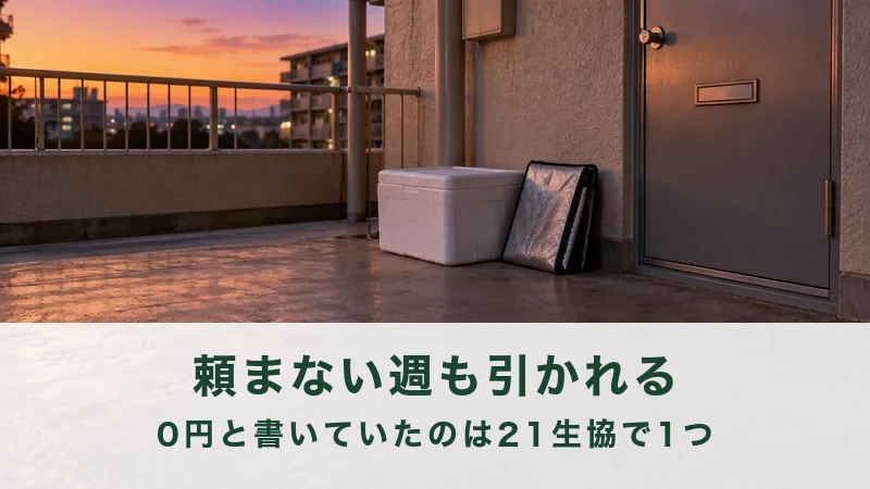 【頼まない週も引かれる】生活クラブの配送料、0円と書いていたのは21生協で1つ