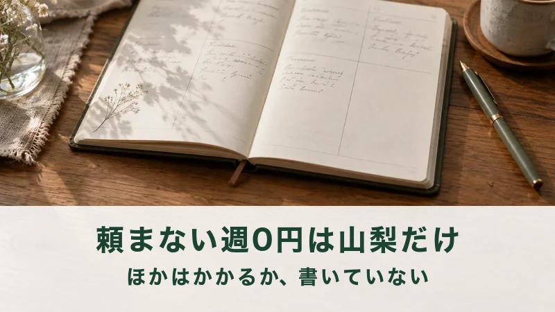 カレンダーの1週分だけ何も書かれていない手帳のページ