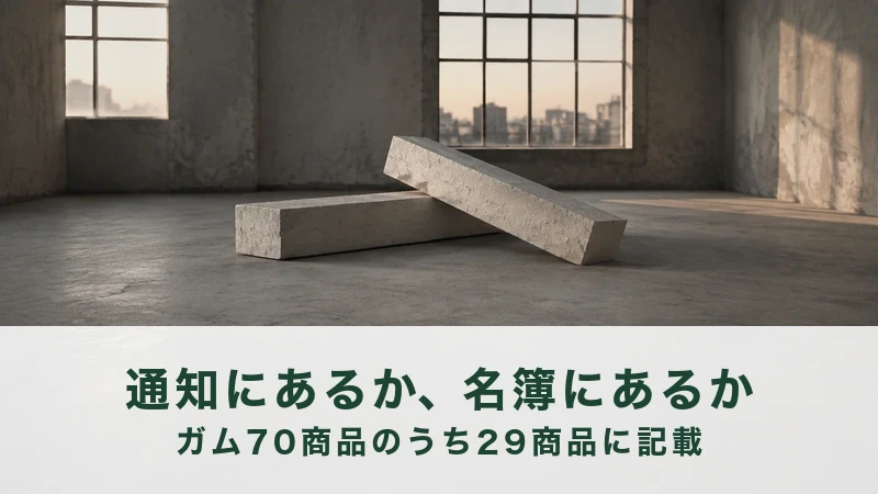 窓のある灰色の床に、白い角材が二本、交差して置かれた部屋