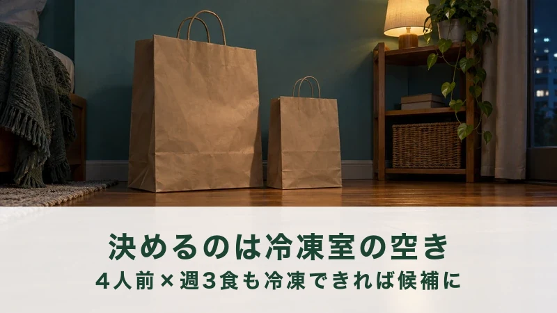 木の床に、大きさの違う紙袋がふたつ並べて置いてある